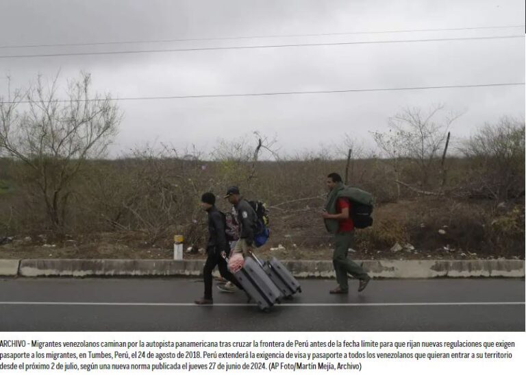 Perú retira la excepción migratoria a venezolanos menores y en vulnerabilidad y exige visa a todos