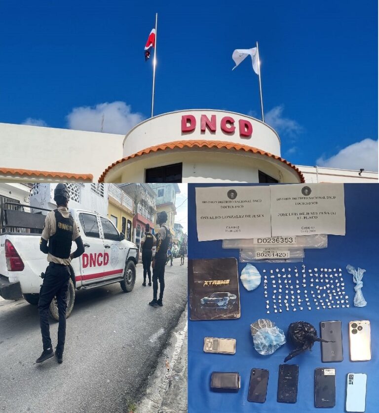 DNCD y MP arrestan dos hombres e incautan drogas en Cristo Rey