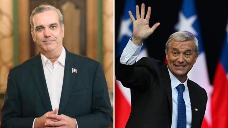 El presidente Luis Abinader y su homólogo electro de Chile, José Antonio Kast.